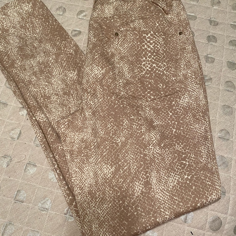 Snakeskin look slacks